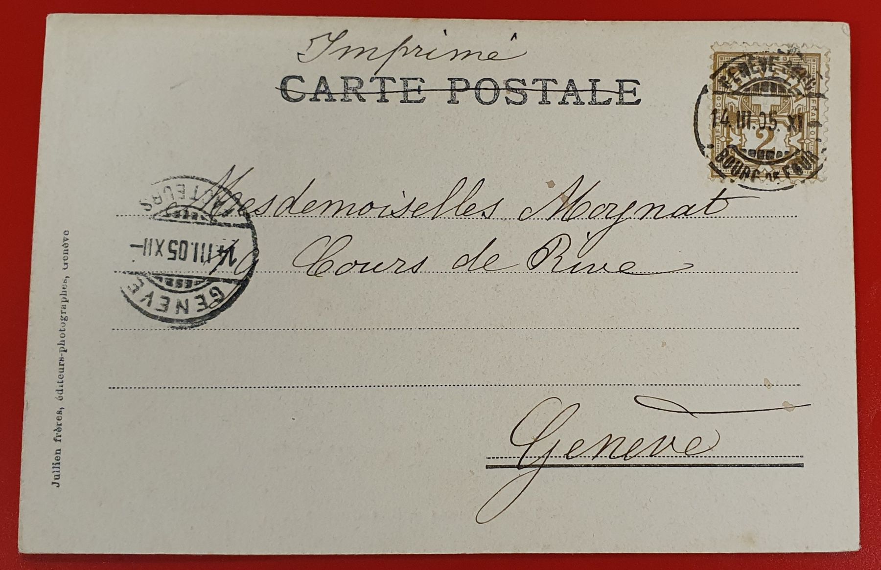 Cartoline postali: VERSOIX - Bise Glaciale 1905 – Usato da Kreuzlingen venduto da Rschweiz1 1