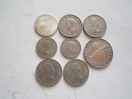 0sterreiche-Münzen-Schilling-Silber 8 Stück.