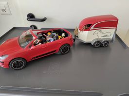 Playmobil Porsche et Remorque Cheval  Parfait État