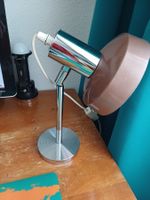 Vintige Schreibtischlampe Metall Chrom braun gebraucht