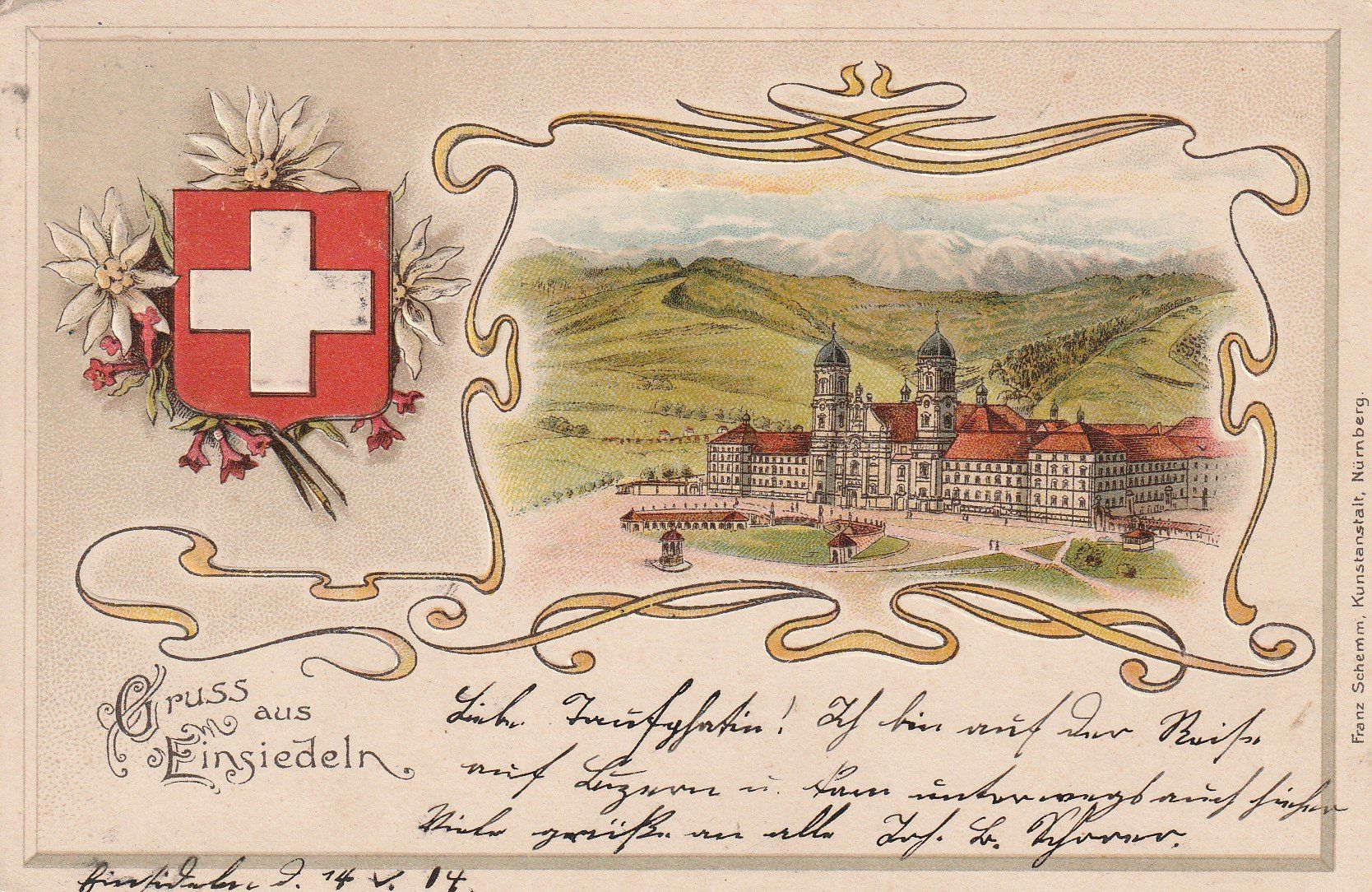 Cartes postales: Kt.Schwyz-Einsiedeln-Präge Litho 1904 – D'occasion à uttwil par Koehlerfred