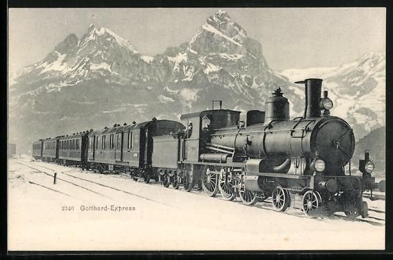 Cartoline postali: AK Gotthardbahn, Express-Lokomotive – Usato da Berlin venduto da bartko-reher