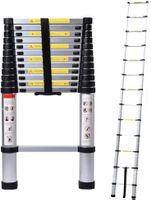 Alu Teleskopleiter 5m Ausziehbar Klappleiter EN131