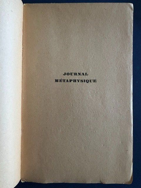 Bücher: Gabriel Marcel, Journal Métaphysique,  s i g n é – Gebraucht aus Bern von oregonzwei 2
