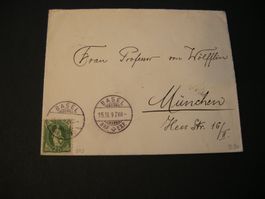 15.II.09. 67D, AUSLAND BRIEF VON BASEL NACH MÜNCHEN, STEMPEL