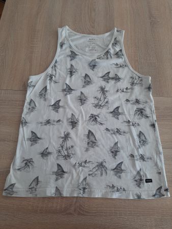 Tanktop Gr. M, RVCA weiss mit Ferienfeeling