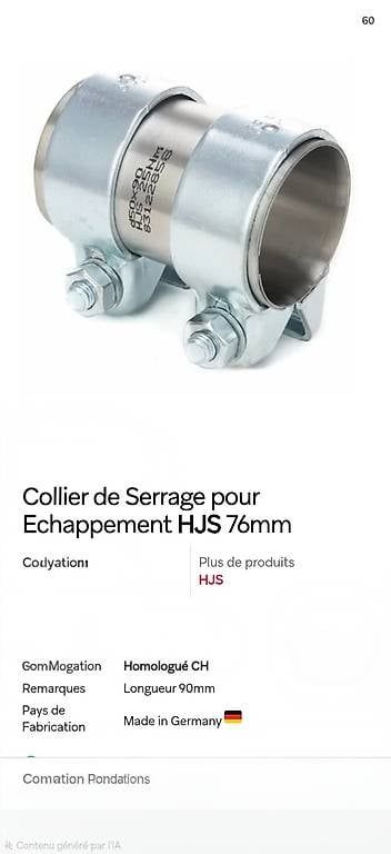 Échappements: Collier de serrage echappement  – D'occasion à Collombey par pat_q9nc