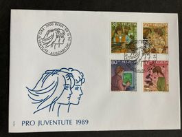Schweiz 1989 Ersttagsbrief Satz Pro Juventute Jugendliche