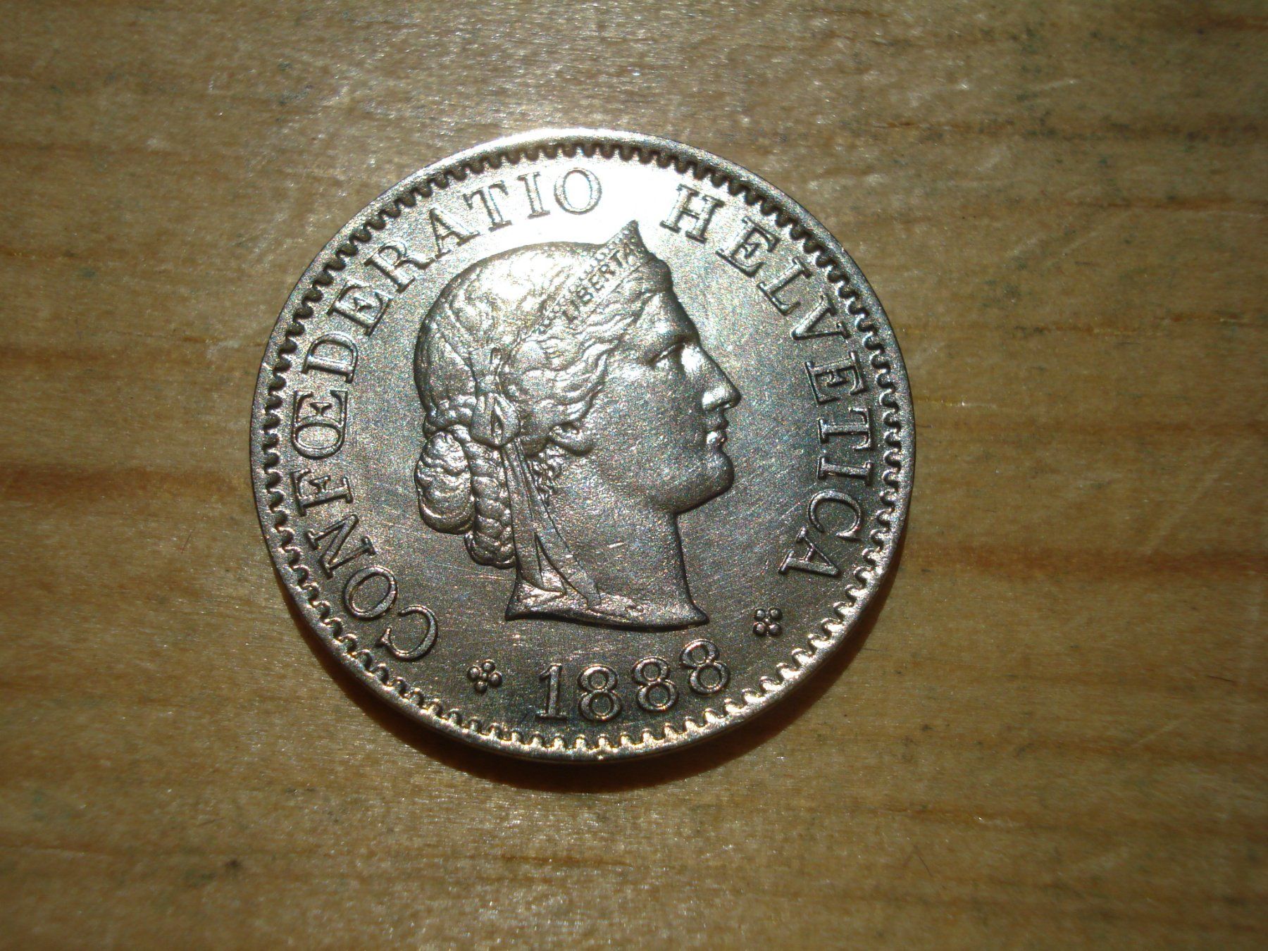 Alle Münzen: (H3) 5 Rappen 1888 UNZ-STGL – Gebraucht aus Erlach von Net-Coins