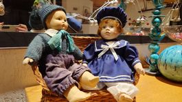 2 Süsser Puppenkinder Deko Retro Vintage