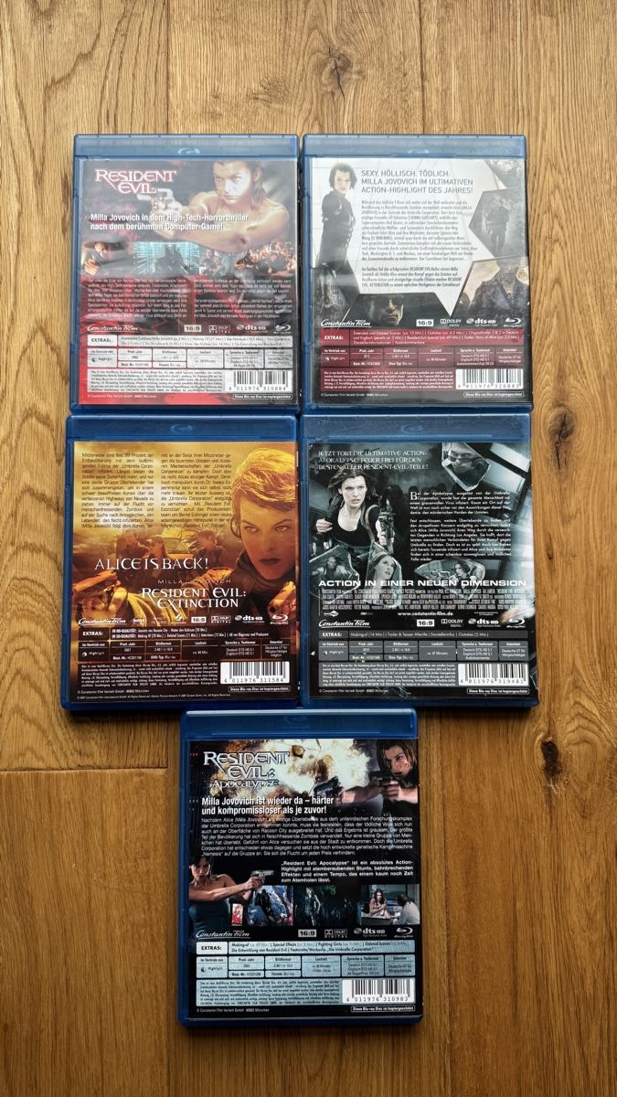Tutti i DVDs: Resident Evil - 5 Filme - Blu-Ray – Usato da Weiach venduto da PatGianPro 1