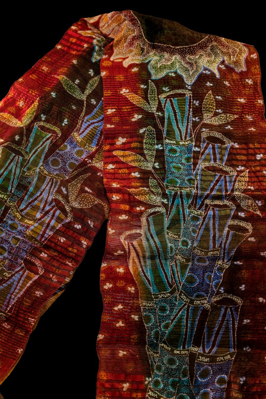 Tessuti: Batik Tulis auf strukturierter Seide (Bambusgarten, Java) – Nuovo (secondo la descrizione) da Romanshorn venduto da ras_b6lp