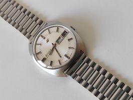 Enicar Lengnau, Herrenuhr autom. Day-Date, Edelstahl, RAR!