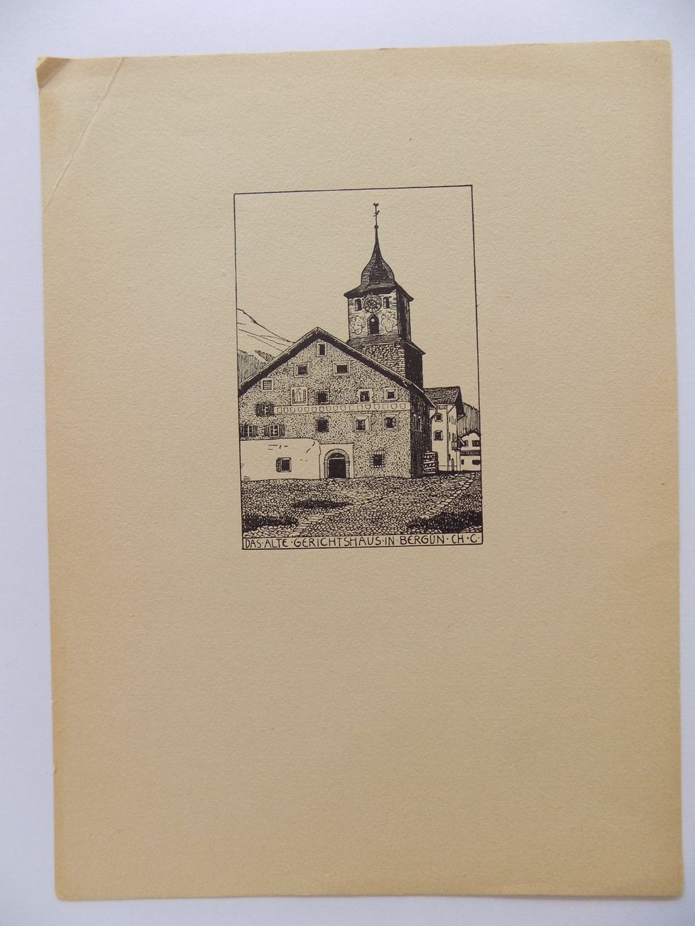 Stiche: Bergün das alte Gerichtsgebäude – Gebraucht aus Risch von Rischli15