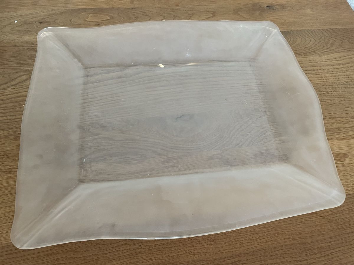 Piatti di portata: Schöne grosse Glasplatte matt 34x41.5cm – Usato da Herisau venduto da Daisy8613