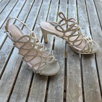 🐸 MENBUR GOLD ABENDSANDALE ABSATZ SANDALE PARTY SANDALETTE