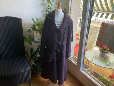 Sublime manteau en laine violet original HÉTÉROCLITE, t. 38