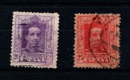 2 timbres Espagne Alphonse XIII - 1922 - obl.