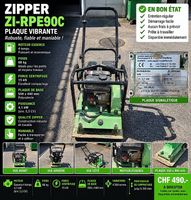 Zipper ZI-RPE90C  Plaque vibrante 88 kg  15 kN  Essence