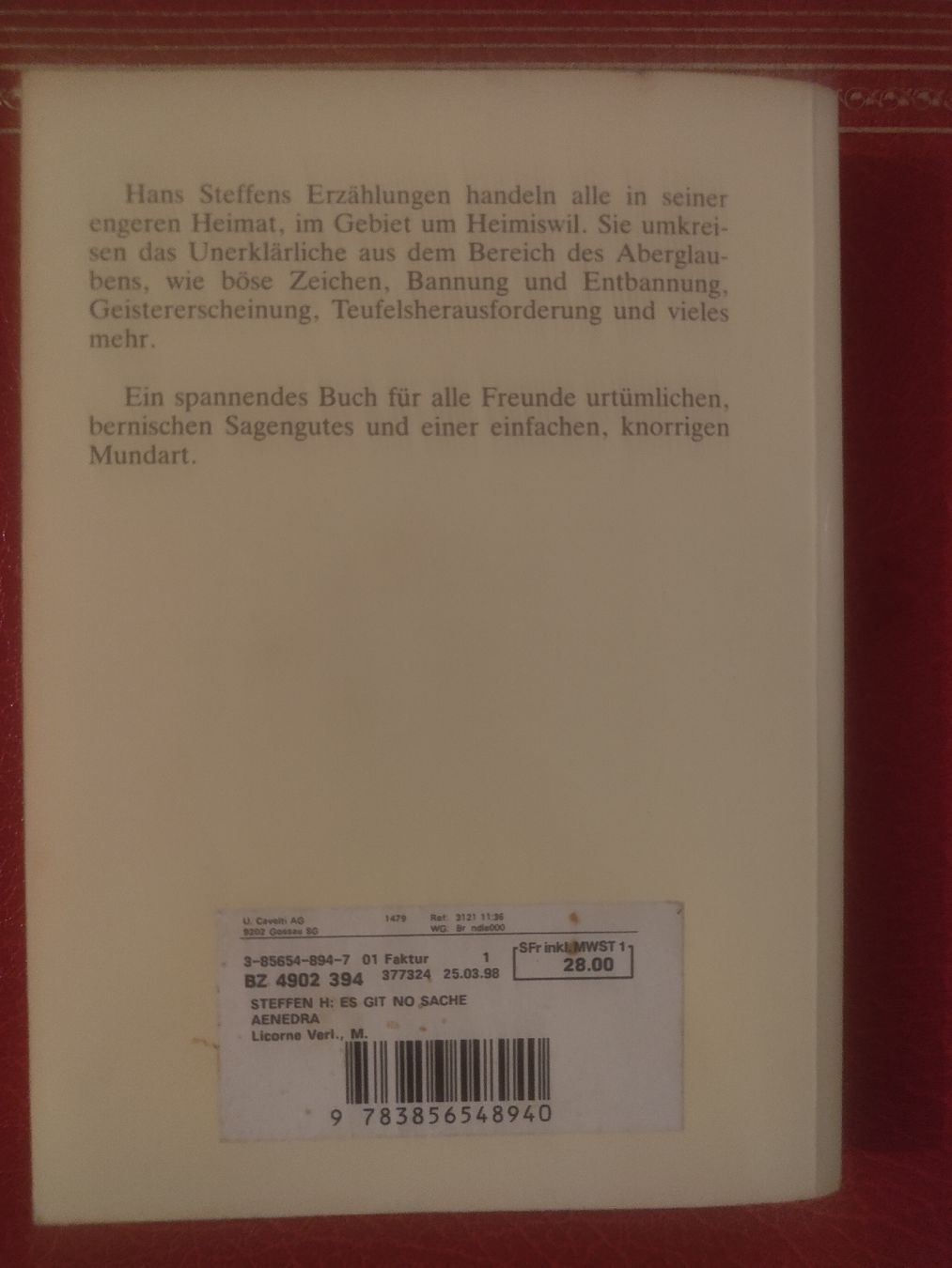 Libri: Hans Steffen Buch: Es git no Sache änedra – Usato da Gossau SG venduto da mog_2q7f 1