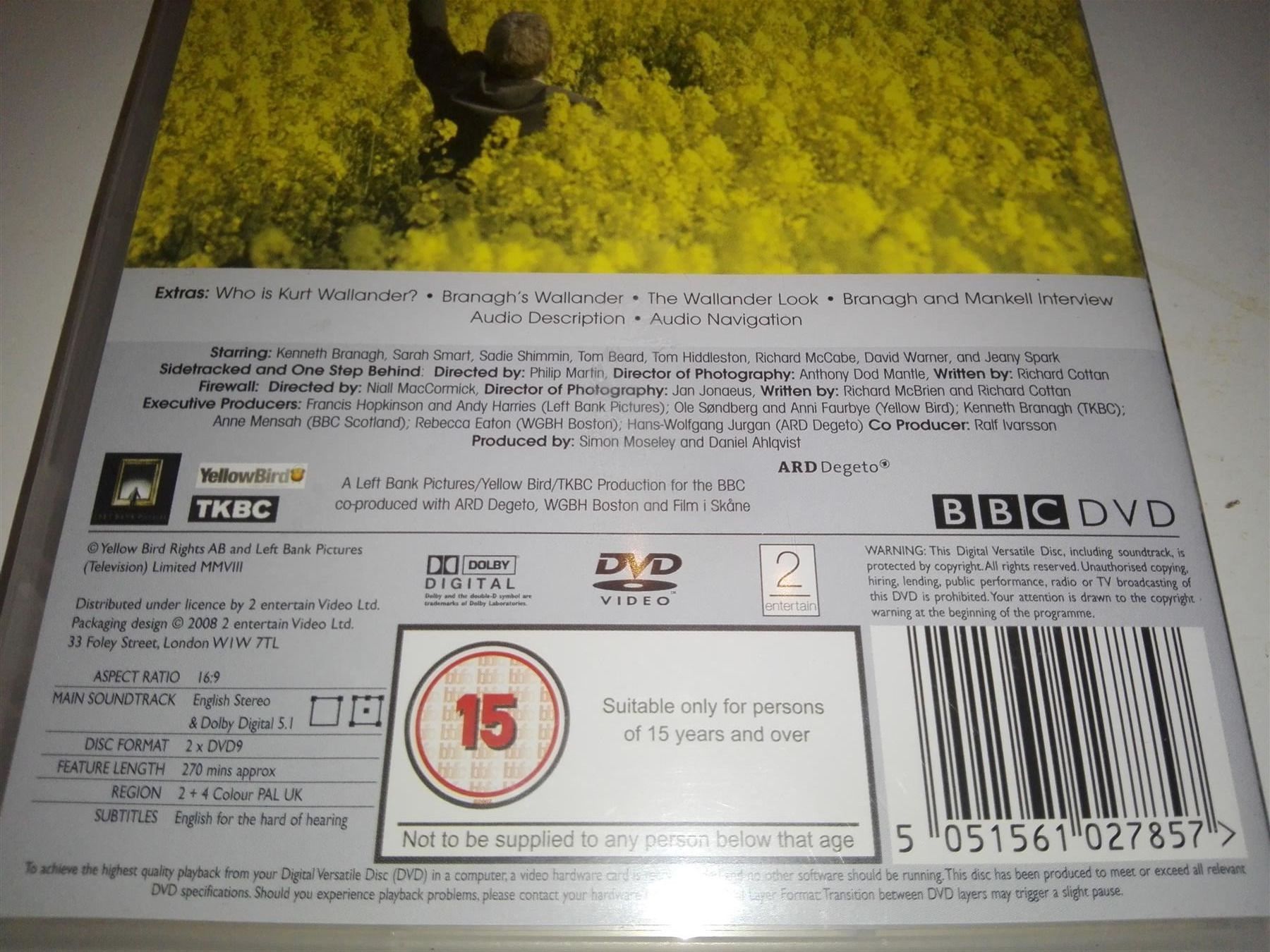 Tutti i DVDs: Wallander starring Kenneth Branagh (2DVD – Nuovo e nell'imballaggio originale da St.Galllen venduto da elkaphone 3