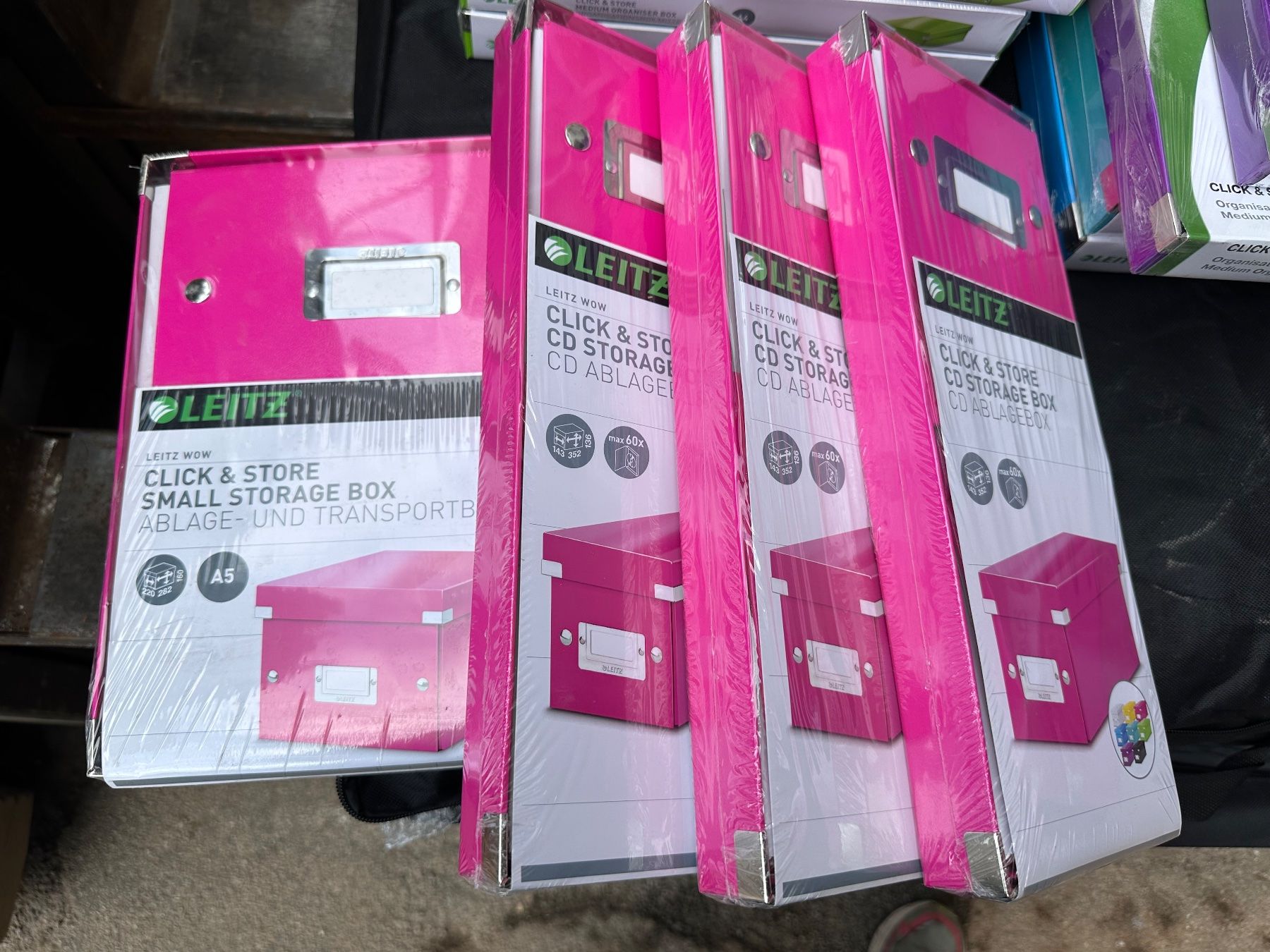 Behälter & Ähnliches: 4 Stk. Leitz Ablageboxen in pink – Neu und originalverpackt aus Necker von liq24