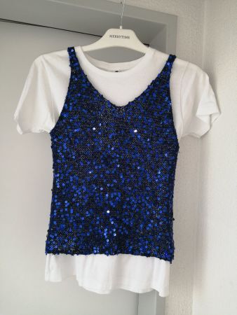 Strick-Tanktop handgestrickt Tanktop mit Pailletten