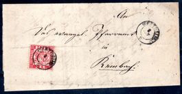 FALTBRIEF VON WERTHEIM NACH RIMBURG 1870 FRANKIERT 3 KR. -80