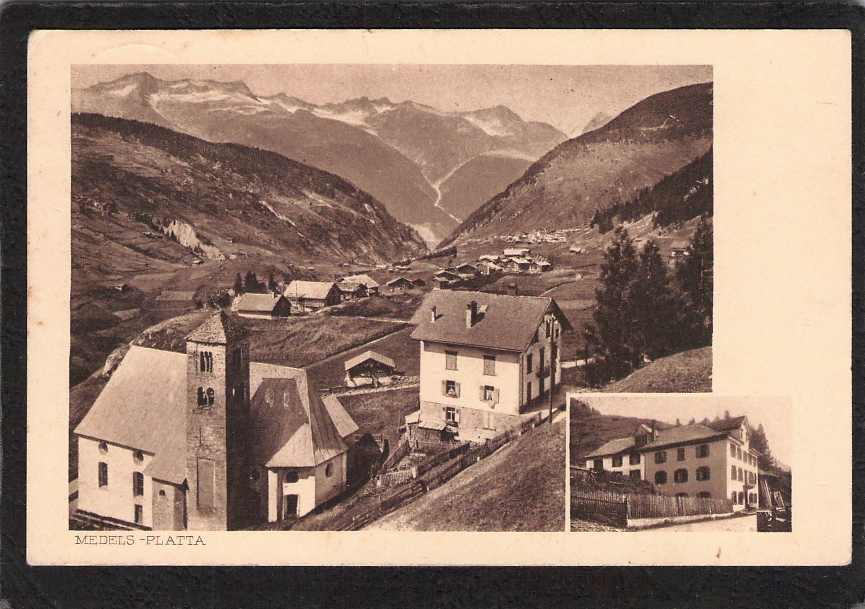 Ansichtskarten: Medels - Platta GR , gel. 1928 – Gebraucht aus Reichenburg von Pipo-67