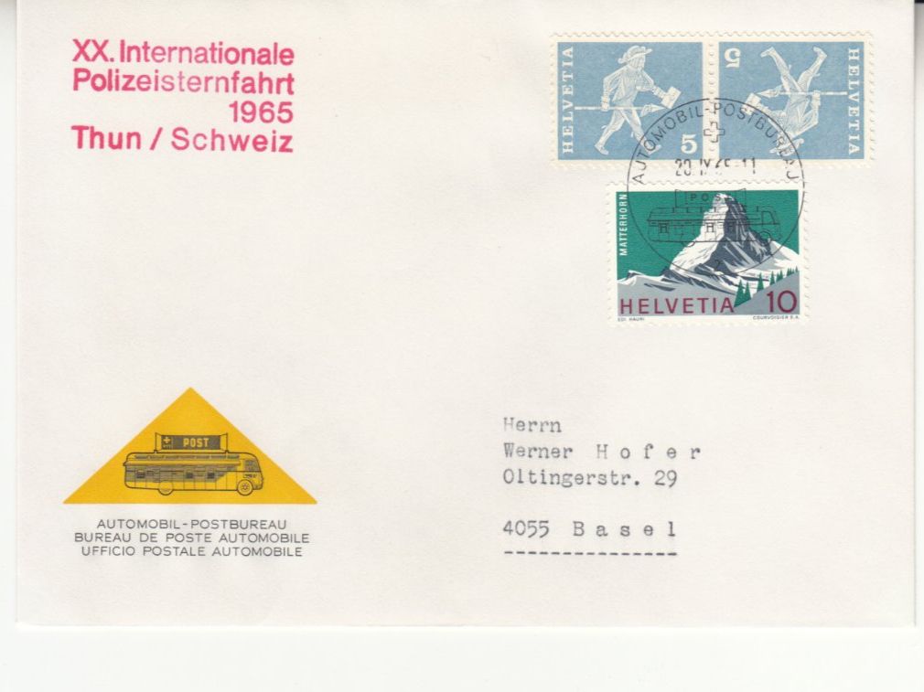 Tutti i francobolli: Sonderstempel A. 996 Polizeisternfahrt Thun 1965 – Usato da Bürglen TG venduto da StampGraf