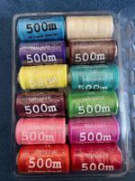 12 gemischte Farben Zwirn a500m 100%polyster bunt nähen