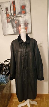 Windsor Winter-Ledermantel, Grösse 44, Schwarz, gefüttert