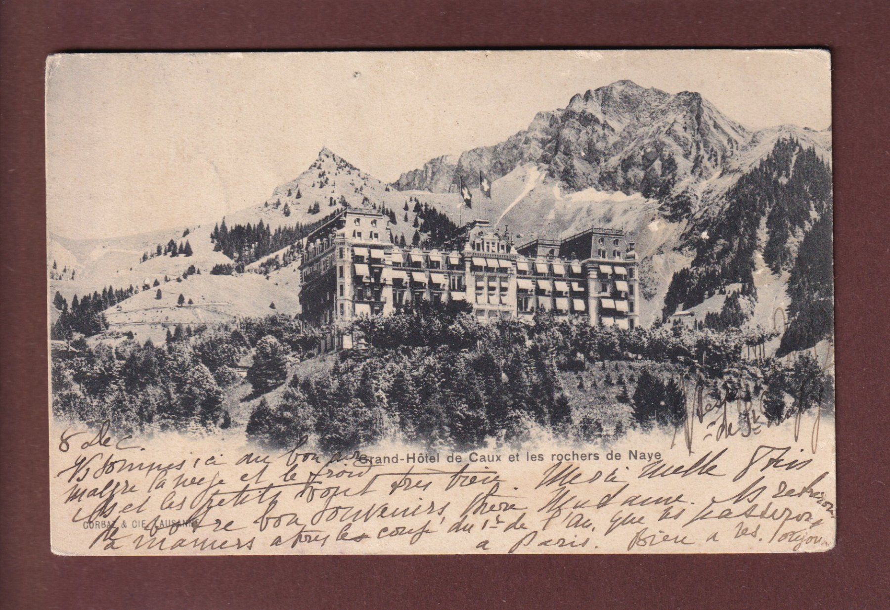 Cartoline postali: Grand Hôtel de CAUX - 1902 – Usato da Pully venduto da nicecards