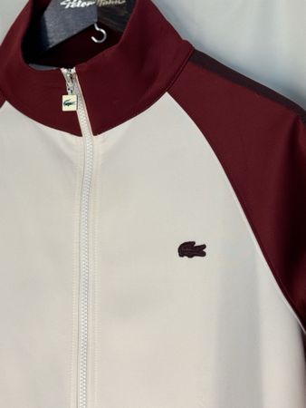 Lacoste Jacke weiss/weinrot Grösse M guter Zustand
