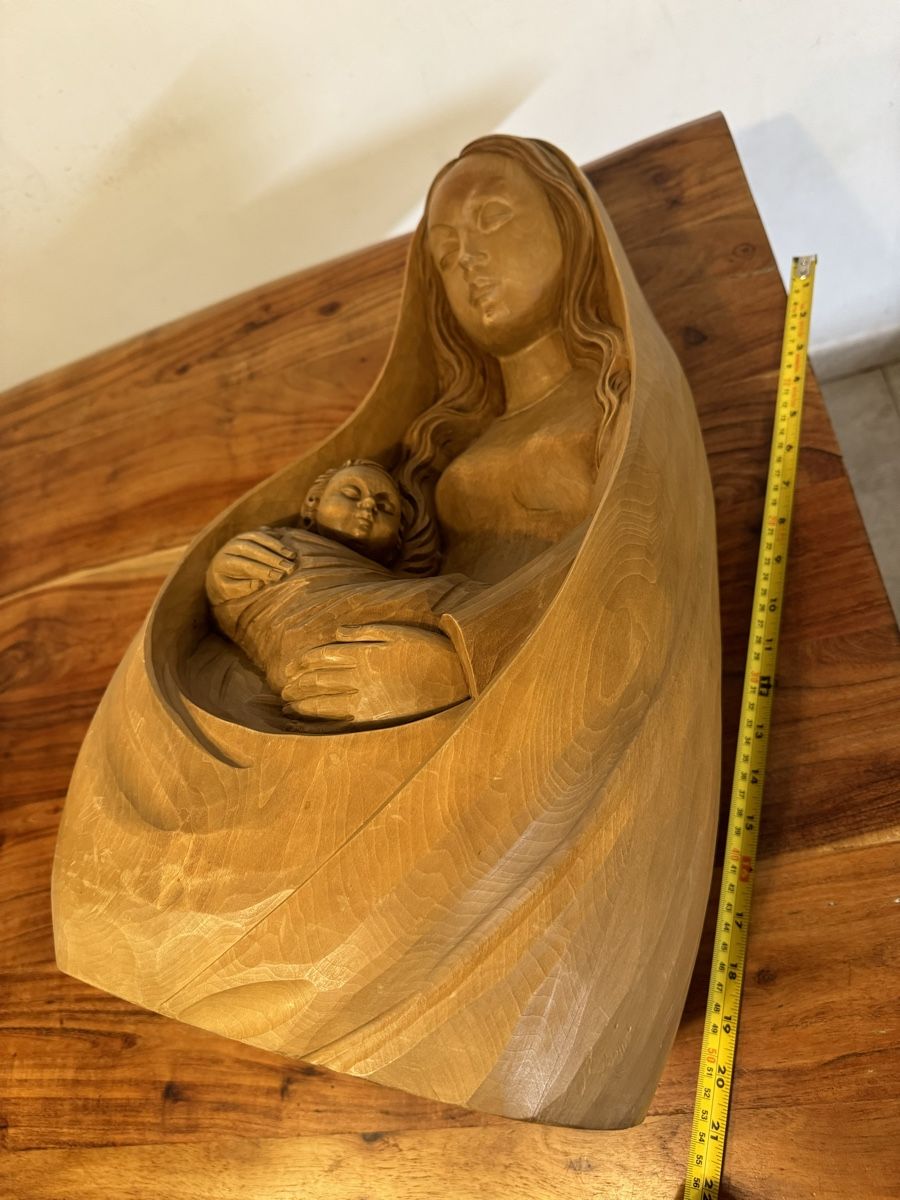 Sculture & Statue: Grosse Geschnitzte Heilige Maria Muttergottes Heilige Maria – Usato da Morges venduto da SevArt 5