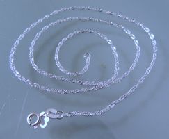 Rhodinierte Silber 925 Singapur Halskette 45 cm / 1,5 mm