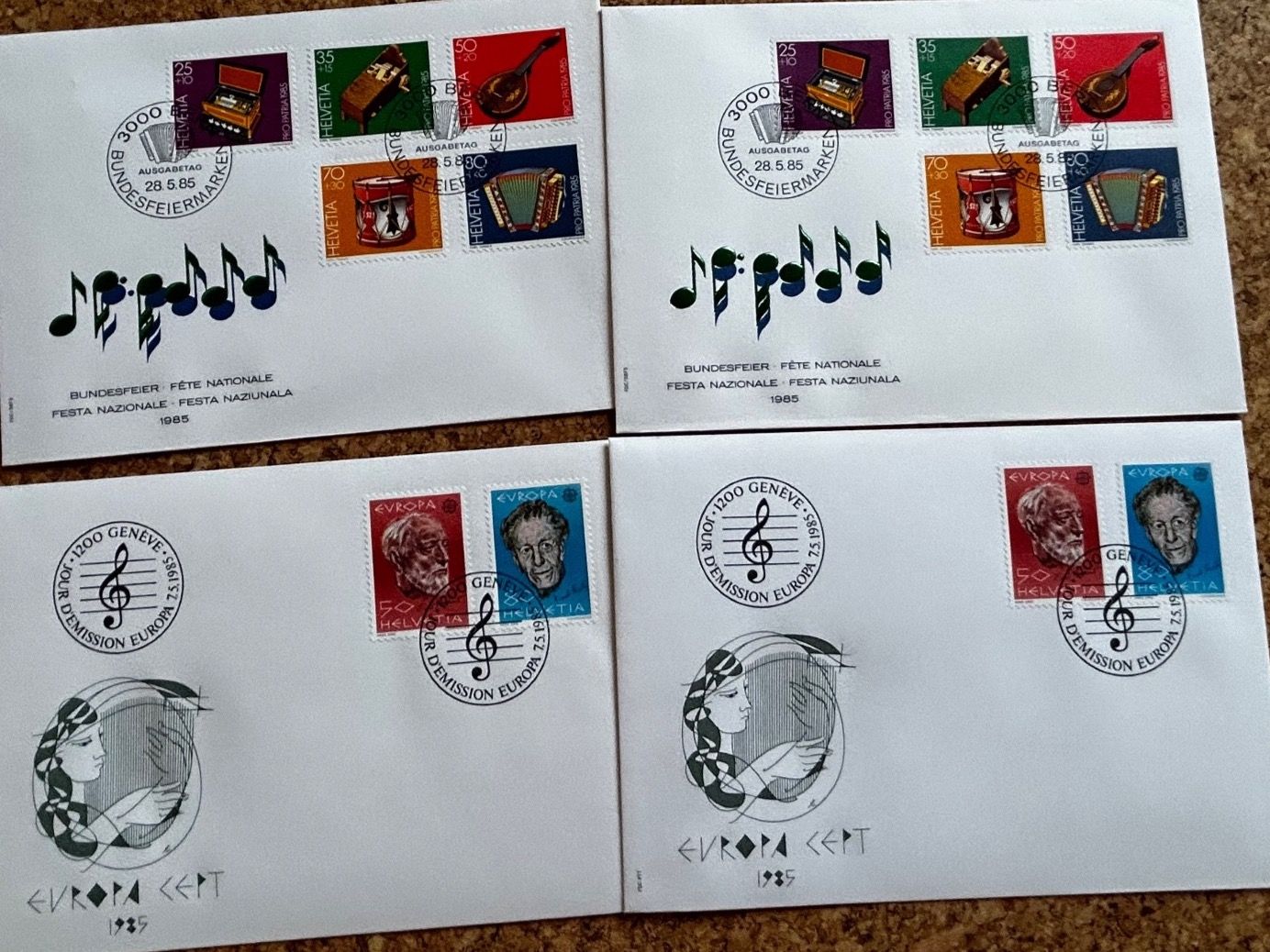 Alle Briefmarken: Bundesfeiermarken 1984/1985 – Gebraucht aus Laufen von belleskulptur 1
