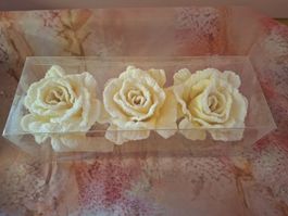 neu: 3 Rosen Kunstblumen Dekoration