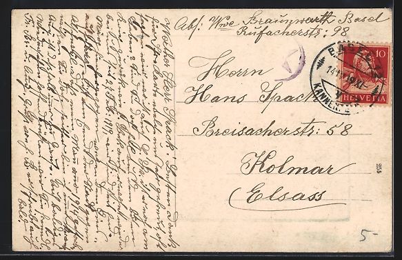 Cartoline postali: AK Basel, Markt auf dem Barfüsserplatz – Usato da Berlin venduto da bartko-reher 1