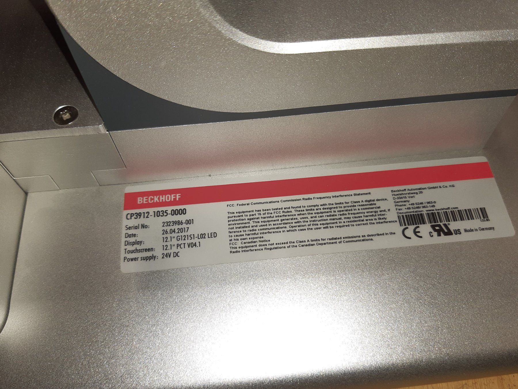 Beckhoff Sistema di controllo: Beckhoff Panel, Touchscreen für Automation CNC etc. – Usato da Lohn-Ammannsegg venduto da Molch7 7