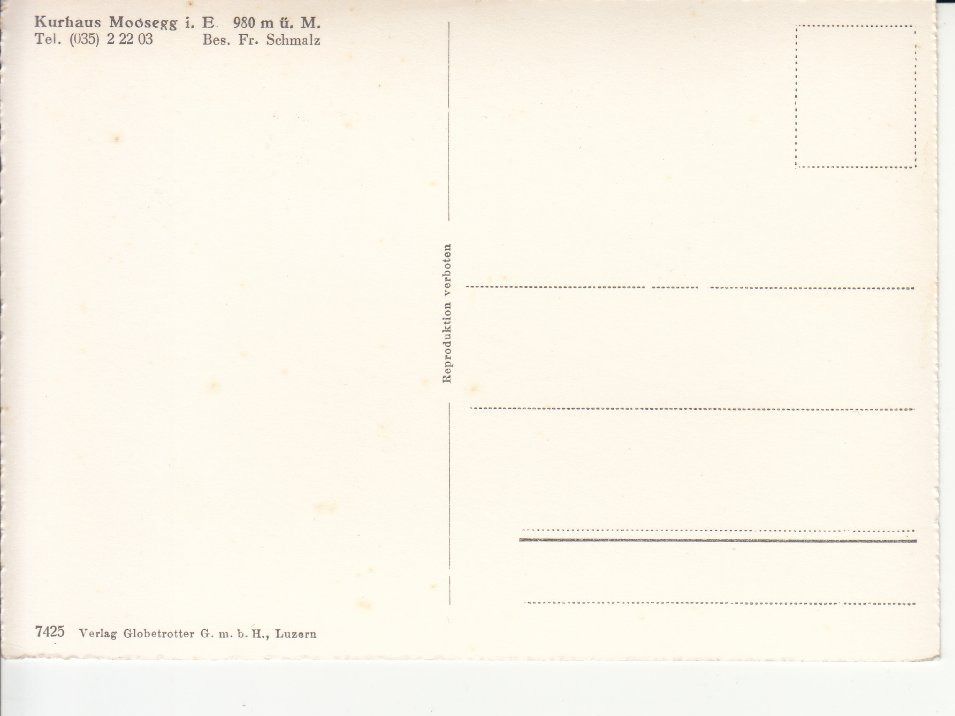 Cartoline postali: Moosegg (Berner Alpen) ca. 1955 – Usato da Bürglen TG venduto da StampGraf 1