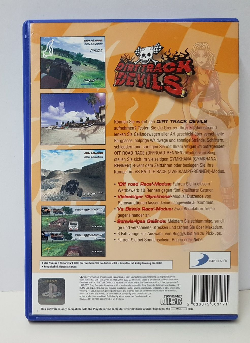 Sony Giochi: Dirt Track Devils die Grenzen Ihrer Fahrkünste Off Road PS 2 – Usato da Schüpfheim venduto da Games_Spielkonsolen 3