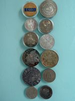 Sammlung von 12 Münzen aus aller Welt, teils Silber