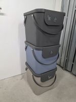 Abfallbehälter Stapelbar 3er Set Grau Blau Beige top Zustand