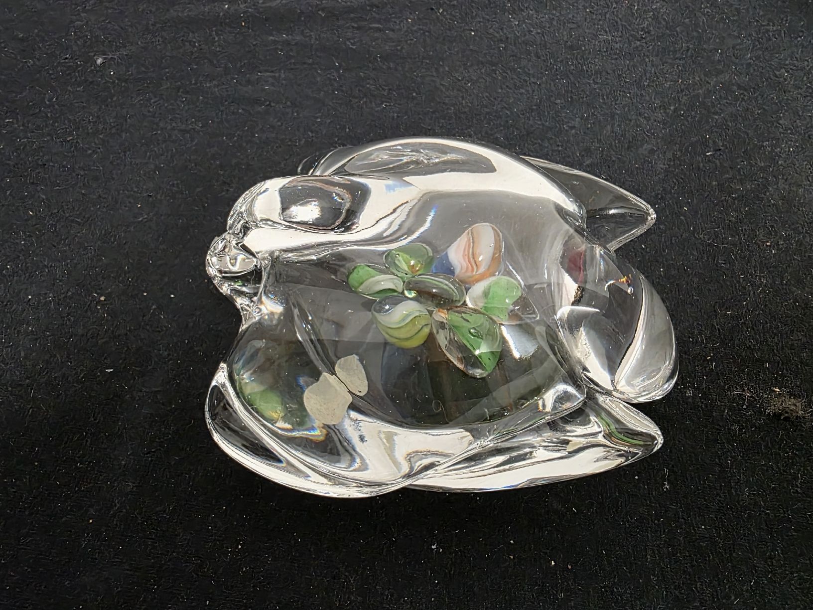 Gläser: Glas Schildkröte mit Murmeln Schale 15cm – Gebraucht aus Wolfertswil von Antiko