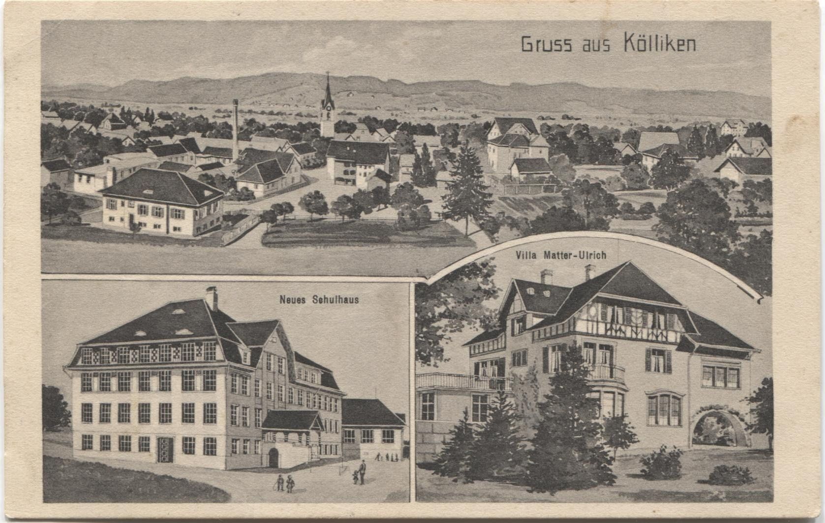Cartoline postali: KOELLIKEN AG 1913 Lithografie – Usato da Rothrist venduto da Clanx