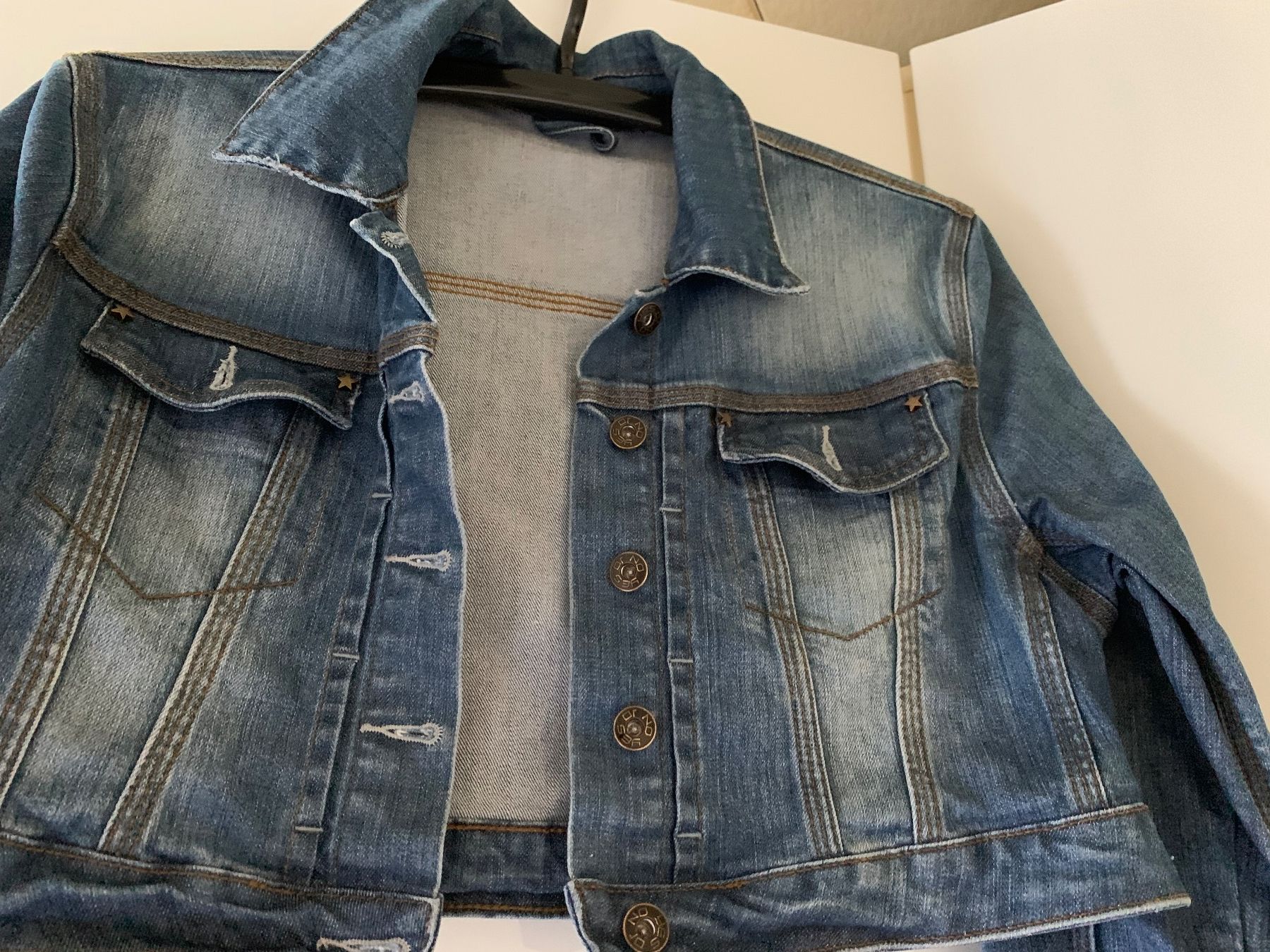 Yes Or No Giacche: Kurze Jeansjacke mit 7/8 Ärmeln Gr.L/XL – Usato da Heiden venduto da andraaa