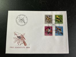 Ersttagsbrief Pro Juventute 1969 Schweiz gestempelt