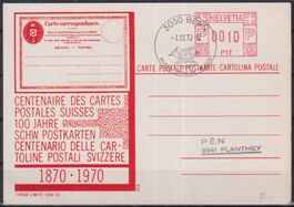 P90) 100 Jahre Schweizer Postkarten  1870-1970,