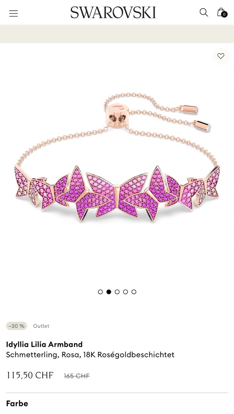 Swarovski Bracciali & Braccialetti: Swarovski Armband Schmetterlinge rosé – Nuovo (secondo la descrizione) da Winterthur venduto da ChicMarkt 4